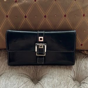 Perlina Leather Checkbook Wallet